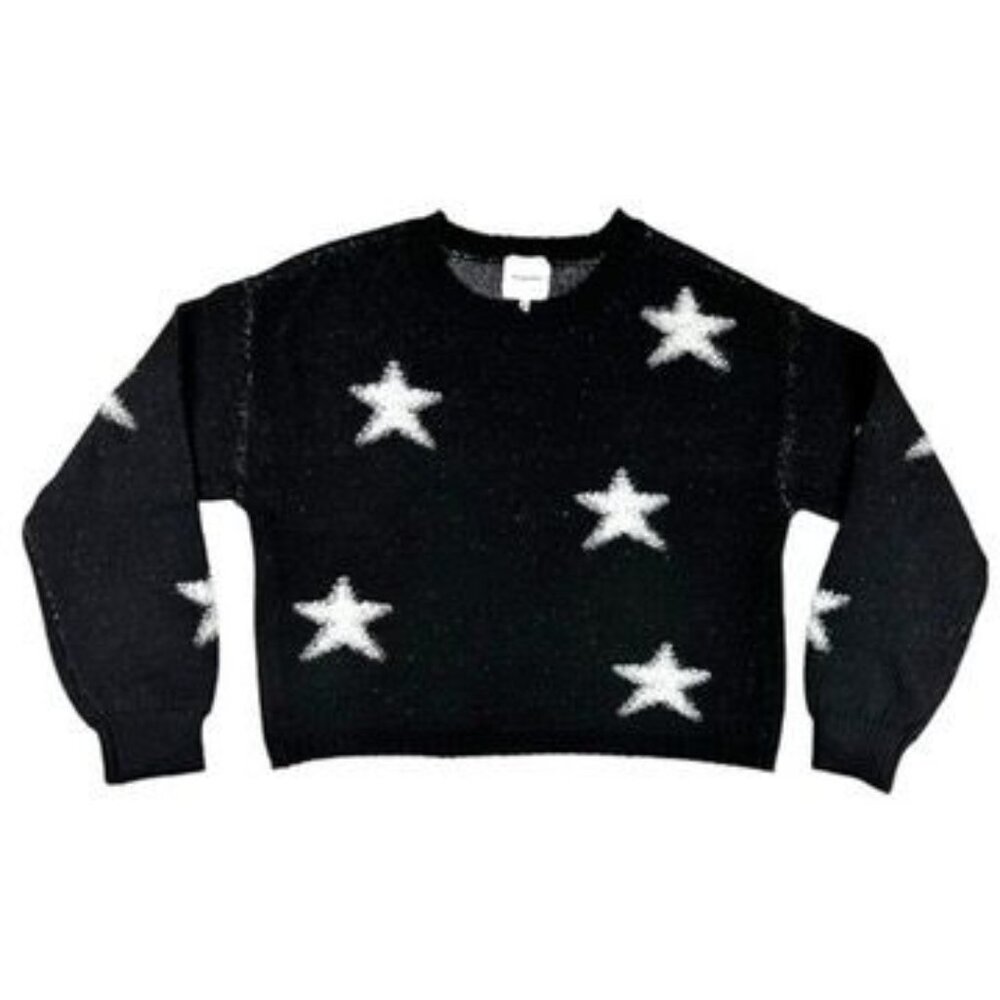Women's Black Star Knit Sweater Size (L)